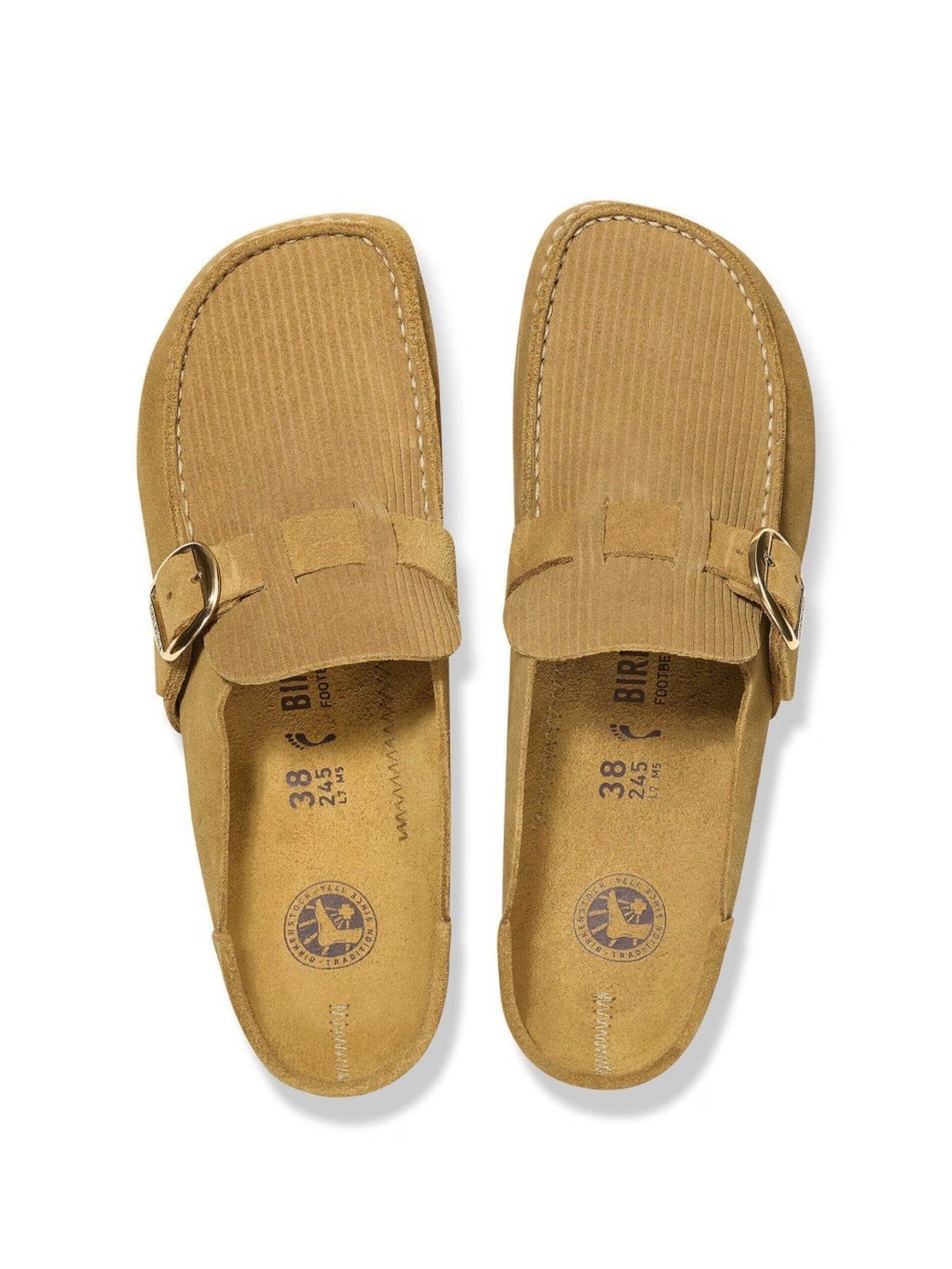 New Birkenstock BUCKLEY Suede Corduroy Clog CORK BROWN Normal Narrow Us10 Eu41 - Picture 11 of 15
